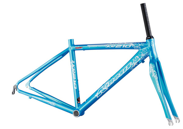 إطار الدراجة الألومنيوم الخفيف جداً إطار الدراجة السريعة للسيّدة Aero Road Bike Frame+Fork set KR210L النساء 1.4kg 0