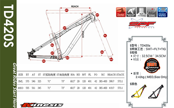 26/27.5ER هيكل الدراجة الألومنيوم BMX/Dirt Jump/DJ هيكل الدراجة الجبلية TD420S 100-140mm MTB 2