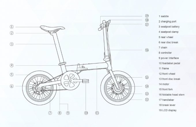 دراجة كهربائية قابلة للطي CE 16 "/ دراجة كهربائية 200-250w بطارية الليثيوم بدون فرشاة تعمل 0